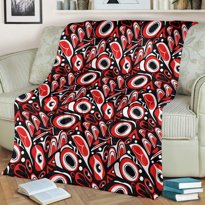 Totem Pole Texture Design Fleece Blanket