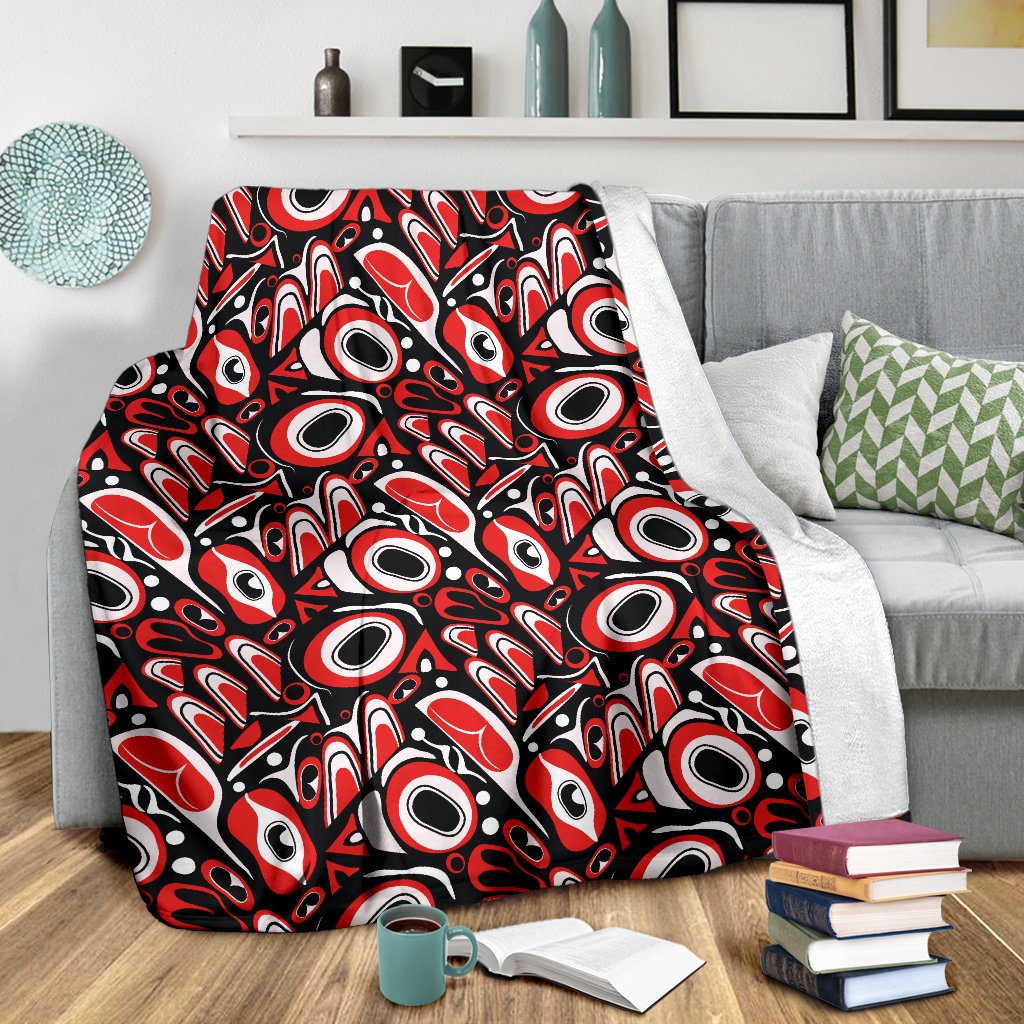 Totem Pole Texture Design Fleece Blanket