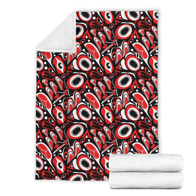 Totem Pole Texture Design Fleece Blanket