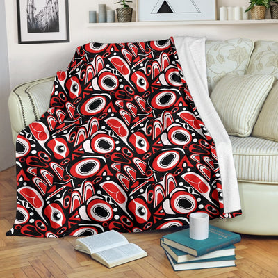 Totem Pole Texture Design Fleece Blanket