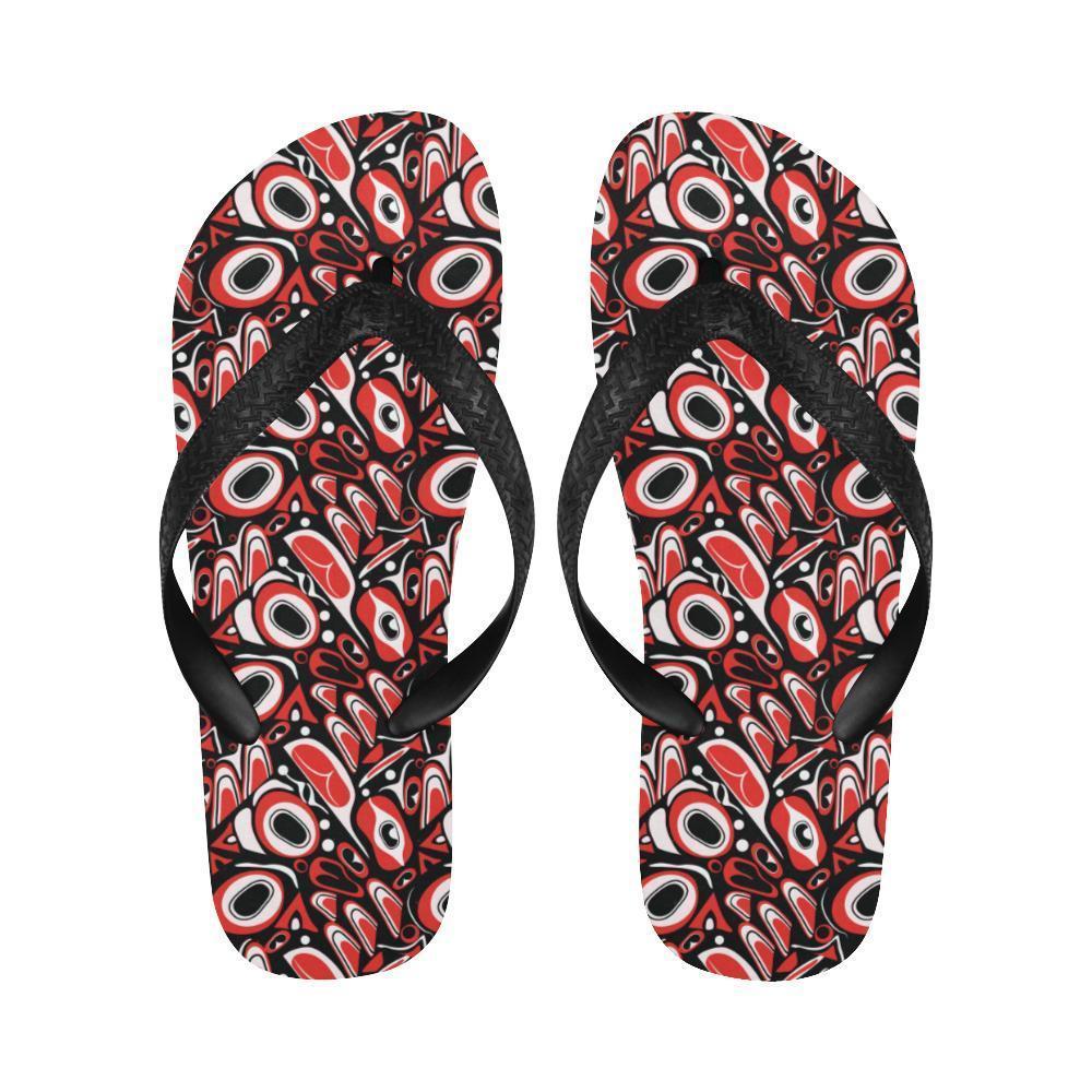 Totem Pole Texture Design Flip Flops-JTAMIGO.COM