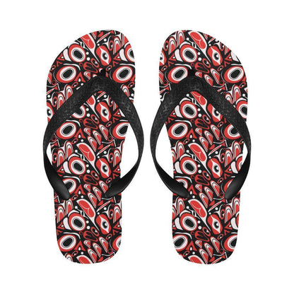 Totem Pole Texture Design Flip Flops-JTAMIGO.COM