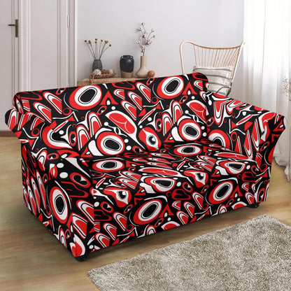 Totem Pole Texture Design Loveseat Slipcover-JTAMIGO.COM