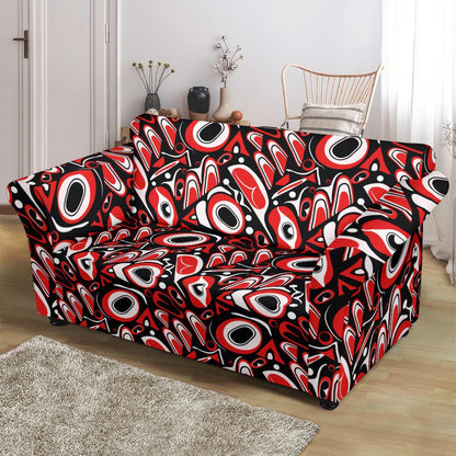 Totem Pole Texture Design Loveseat Slipcover-JTAMIGO.COM