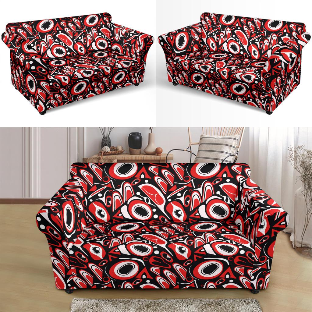 Totem Pole Texture Design Loveseat Slipcover-JTAMIGO.COM