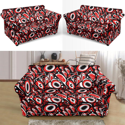 Totem Pole Texture Design Loveseat Slipcover-JTAMIGO.COM
