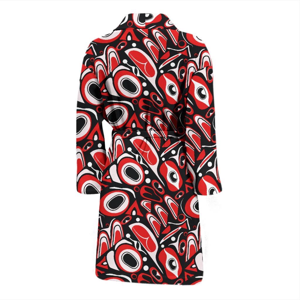 Totem Pole Texture Design Men Bath Robe-JTAMIGO.COM