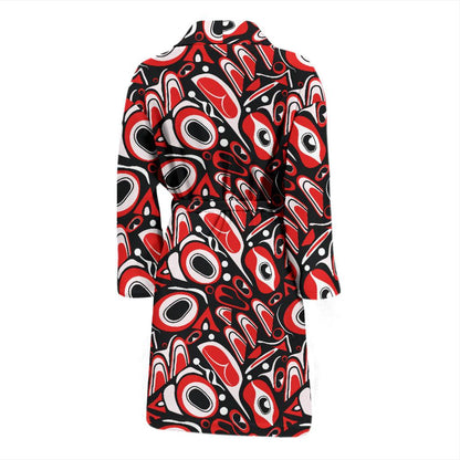 Totem Pole Texture Design Men Bath Robe-JTAMIGO.COM
