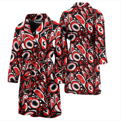 Totem Pole Texture Design Men Bath Robe-JTAMIGO.COM