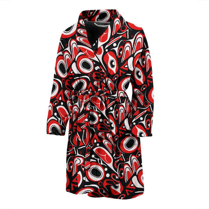 Totem Pole Texture Design Men Bath Robe-JTAMIGO.COM