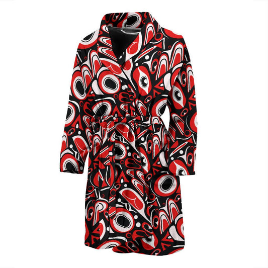 Totem Pole Texture Design Men Bath Robe-JTAMIGO.COM