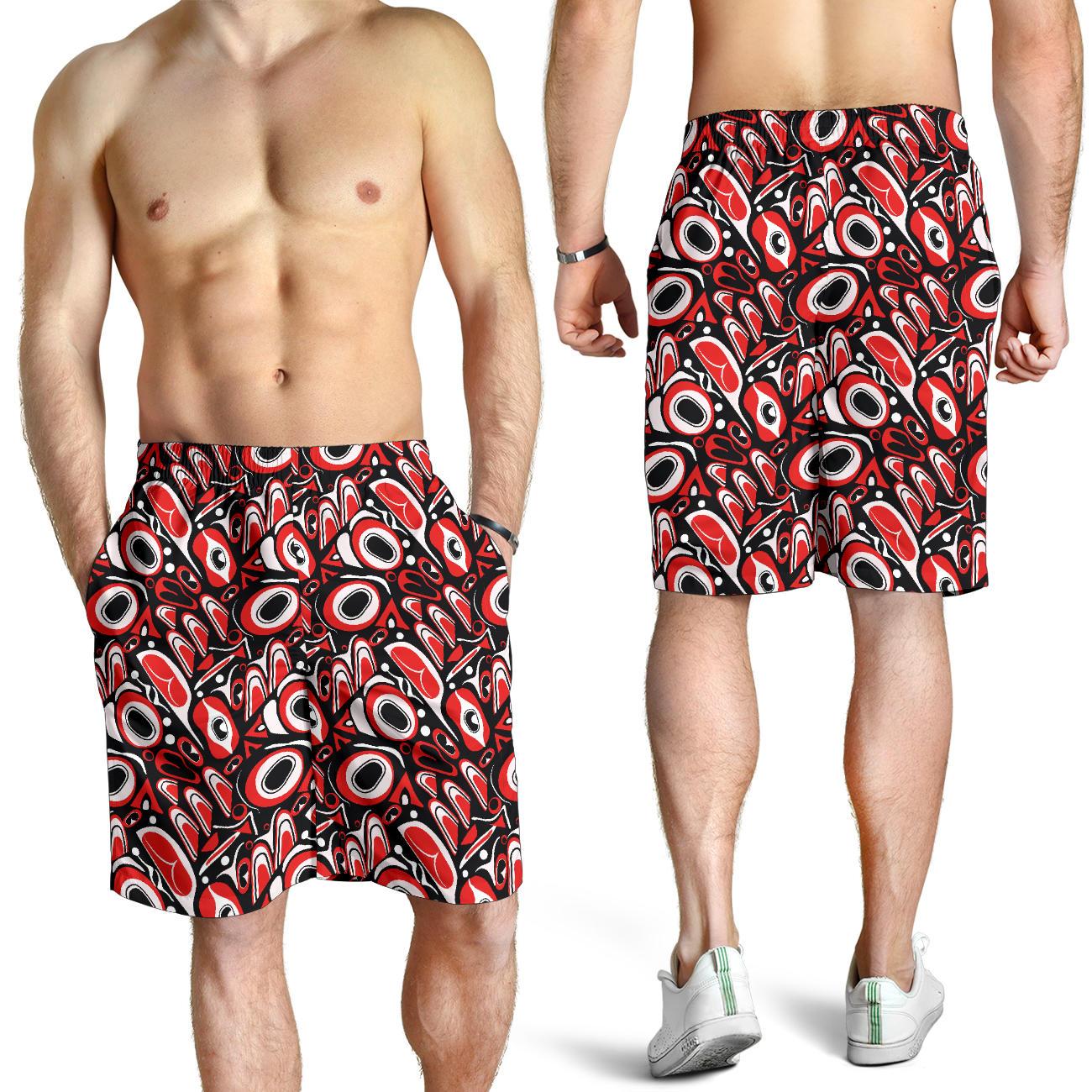 Totem Pole Texture Design Mens Shorts-JTAMIGO.COM