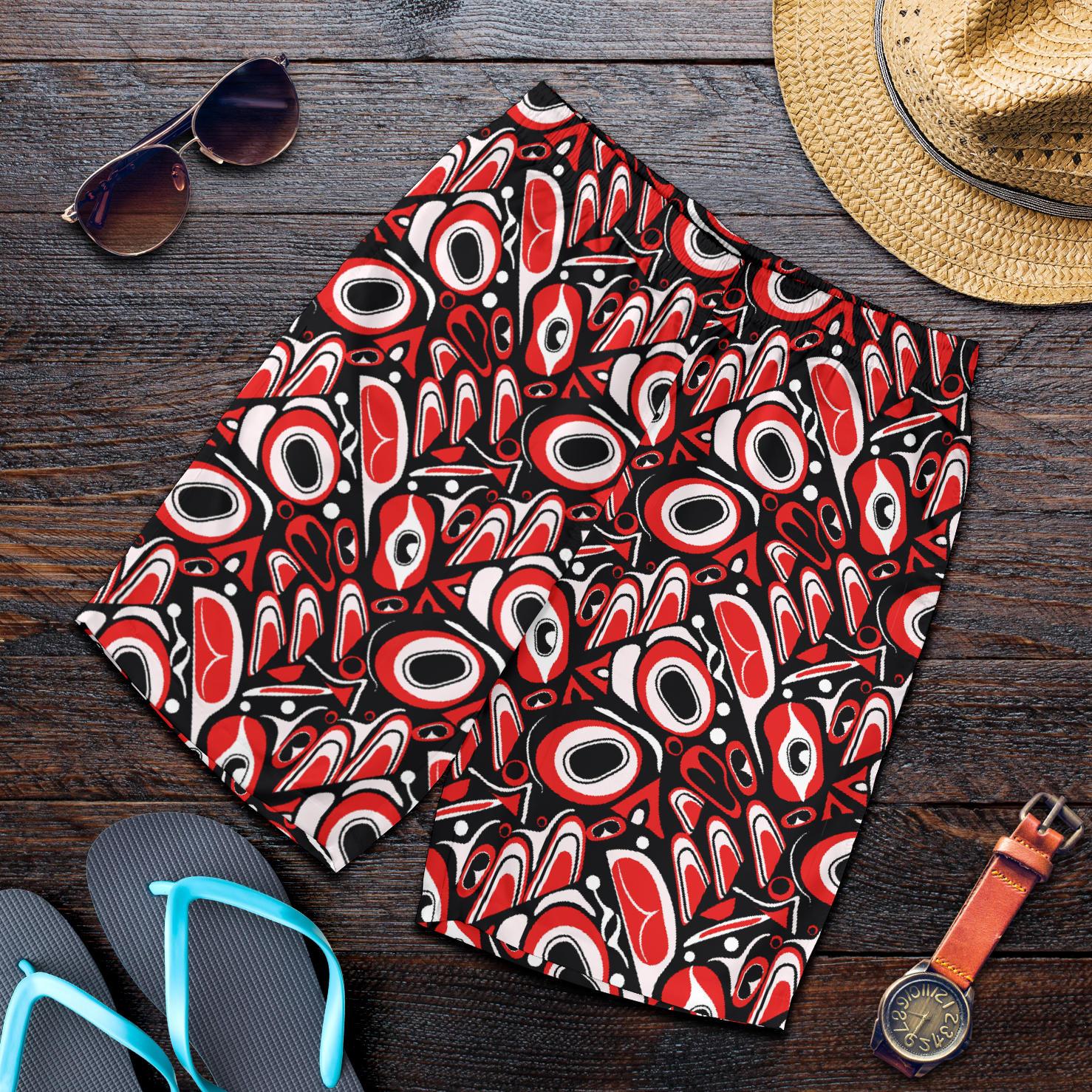 Totem Pole Texture Design Mens Shorts-JTAMIGO.COM
