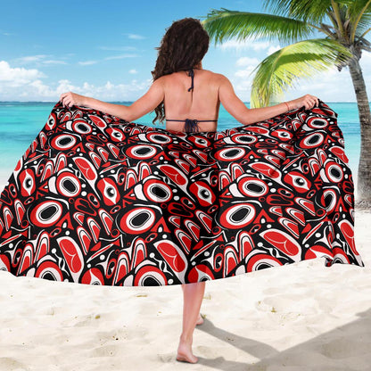 Totem Pole Texture Design Sarong Pareo Wrap