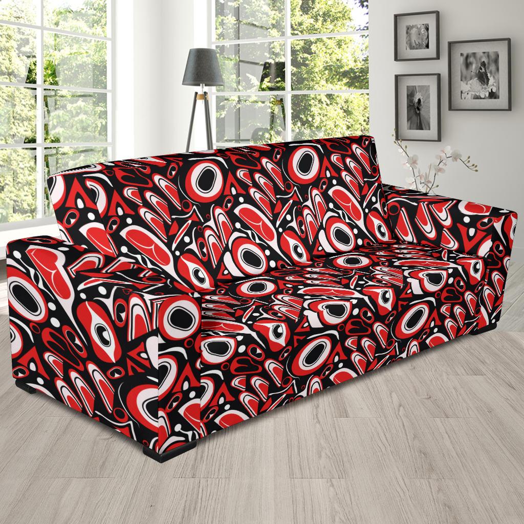 Totem Pole Texture Design Sofa Slipcover-JTAMIGO.COM
