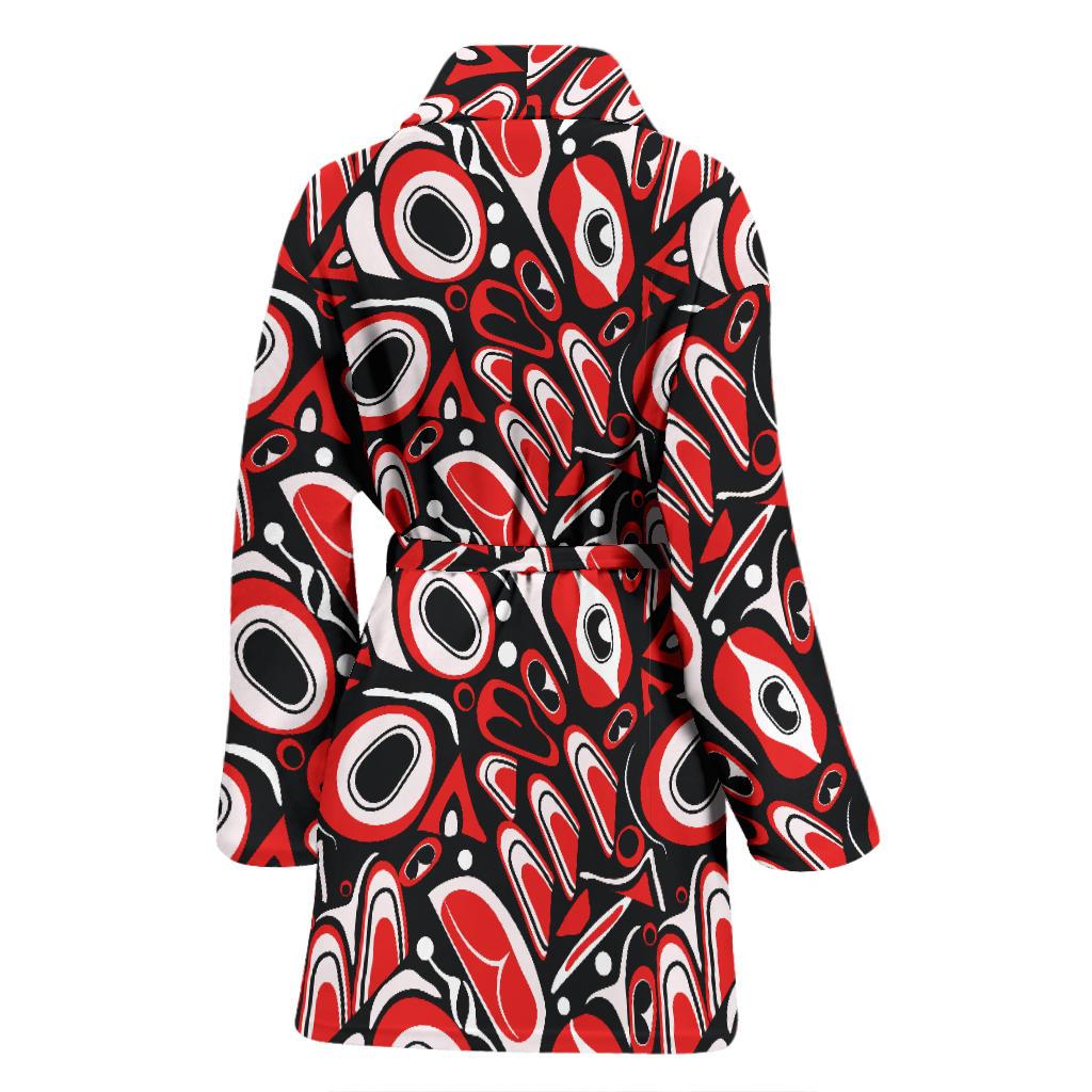 Totem Pole Texture Design Women Bath Robe-JTAMIGO.COM
