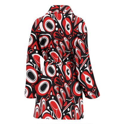 Totem Pole Texture Design Women Bath Robe-JTAMIGO.COM