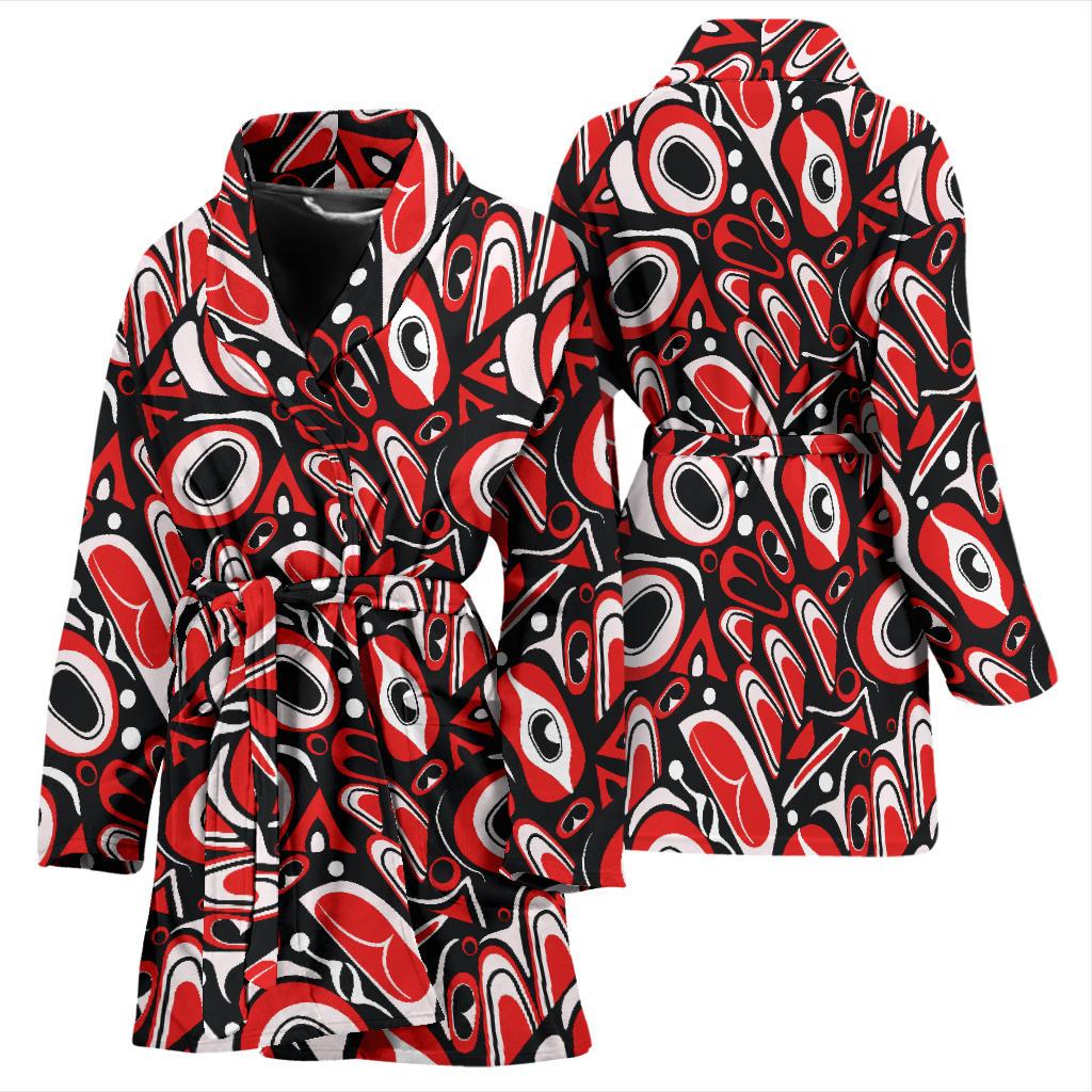 Totem Pole Texture Design Women Bath Robe-JTAMIGO.COM