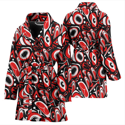 Totem Pole Texture Design Women Bath Robe-JTAMIGO.COM