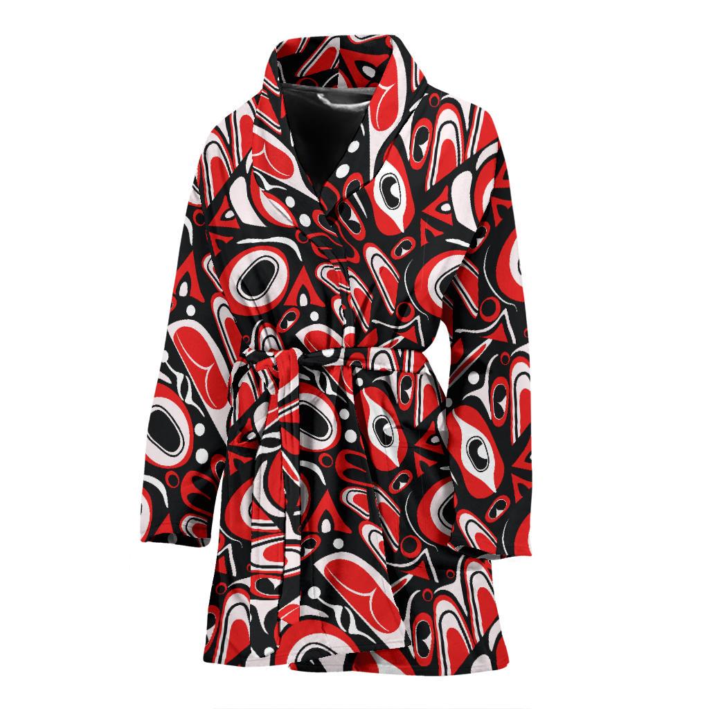 Totem Pole Texture Design Women Bath Robe-JTAMIGO.COM