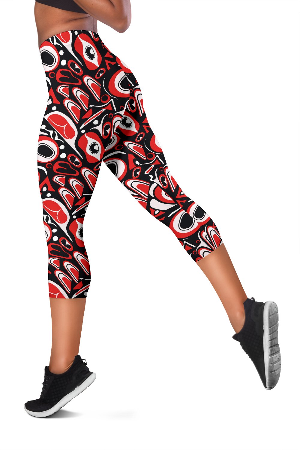 Totem Pole Texture Design Women Capris