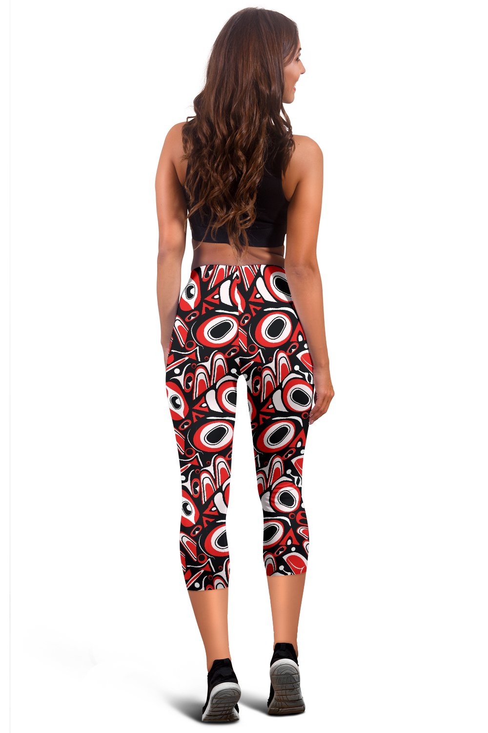 Totem Pole Texture Design Women Capris