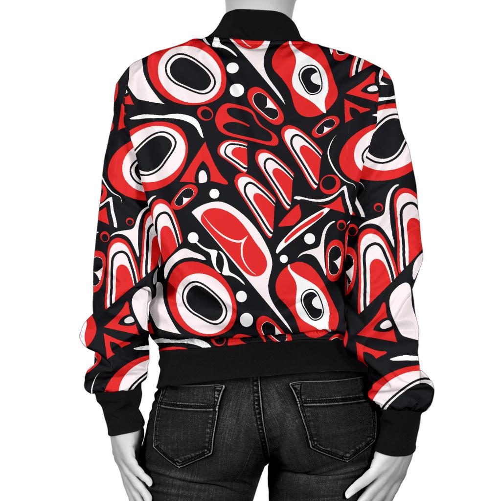 Totem Pole Texture Design Women Casual Bomber Jacket