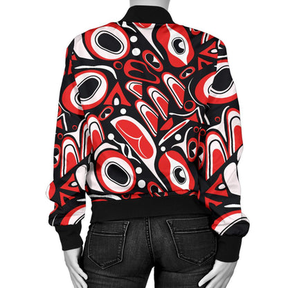 Totem Pole Texture Design Women Casual Bomber Jacket