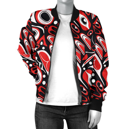 Totem Pole Texture Design Women Casual Bomber Jacket