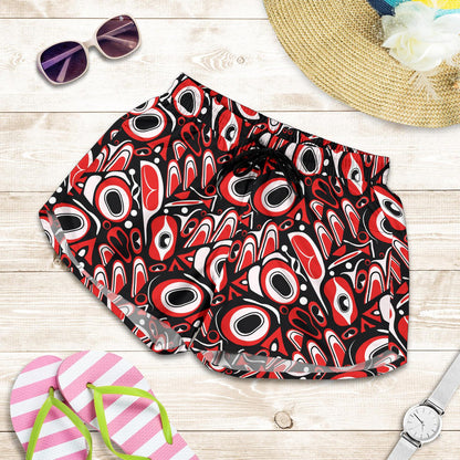 Totem Pole Texture Design Women Shorts-JTAMIGO.COM