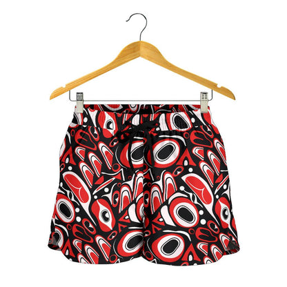 Totem Pole Texture Design Women Shorts-JTAMIGO.COM