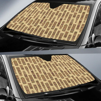 Totem Tiki Style Themed Design Car Sun Shade For Windshield