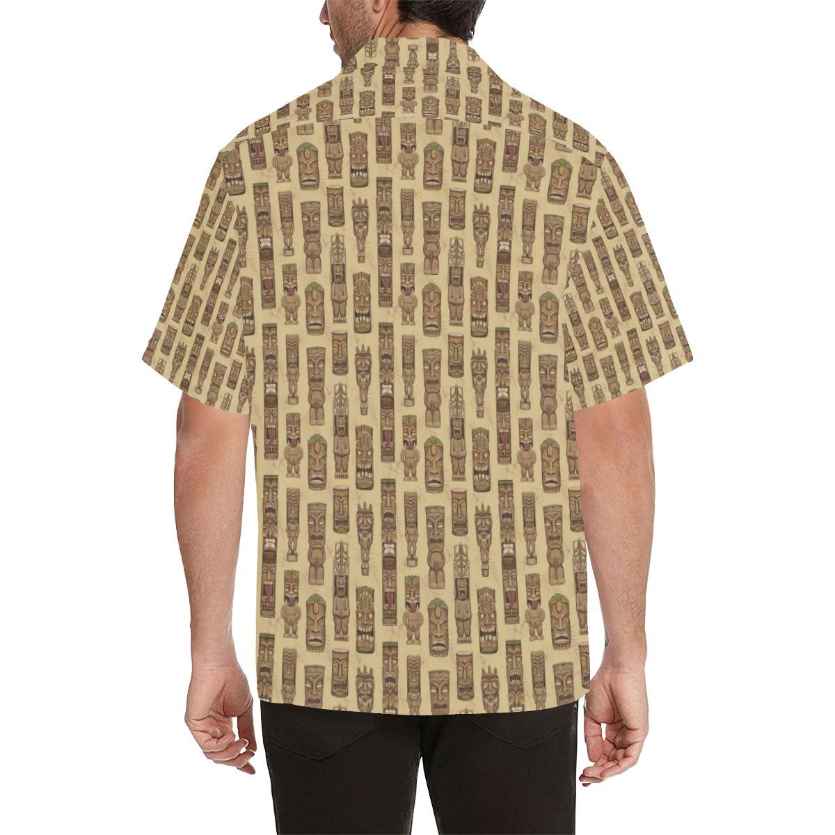 Totem Tiki Style Themed Design Men Aloha Hawaiian Shirt