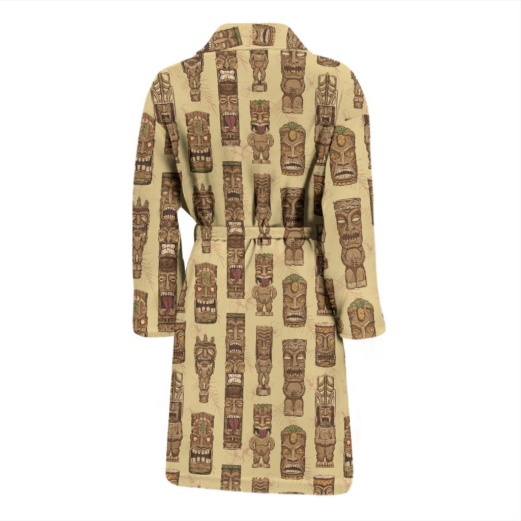 Totem Tiki Style Themed Design Men Bath Robe-JTAMIGO.COM
