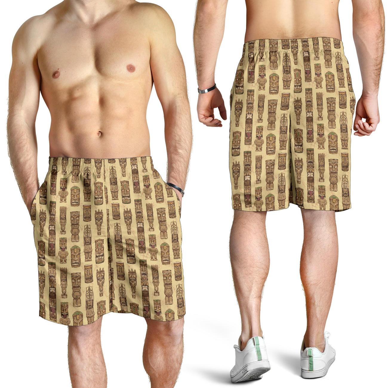 Totem Tiki Style Themed Design Mens Shorts-JTAMIGO.COM