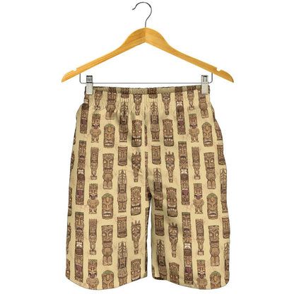 Totem Tiki Style Themed Design Mens Shorts-JTAMIGO.COM