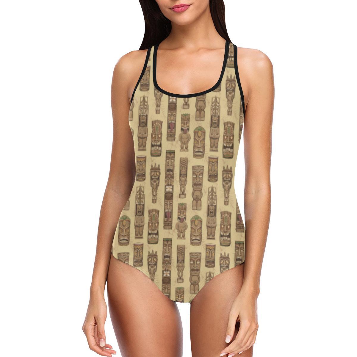 Totem Tiki Style Themed Design One Piece Swimsuit-JTAMIGO.COM