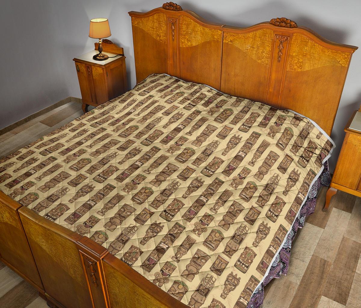 Totem Tiki Style Themed Design Premium Quilt-JTAMIGO.COM