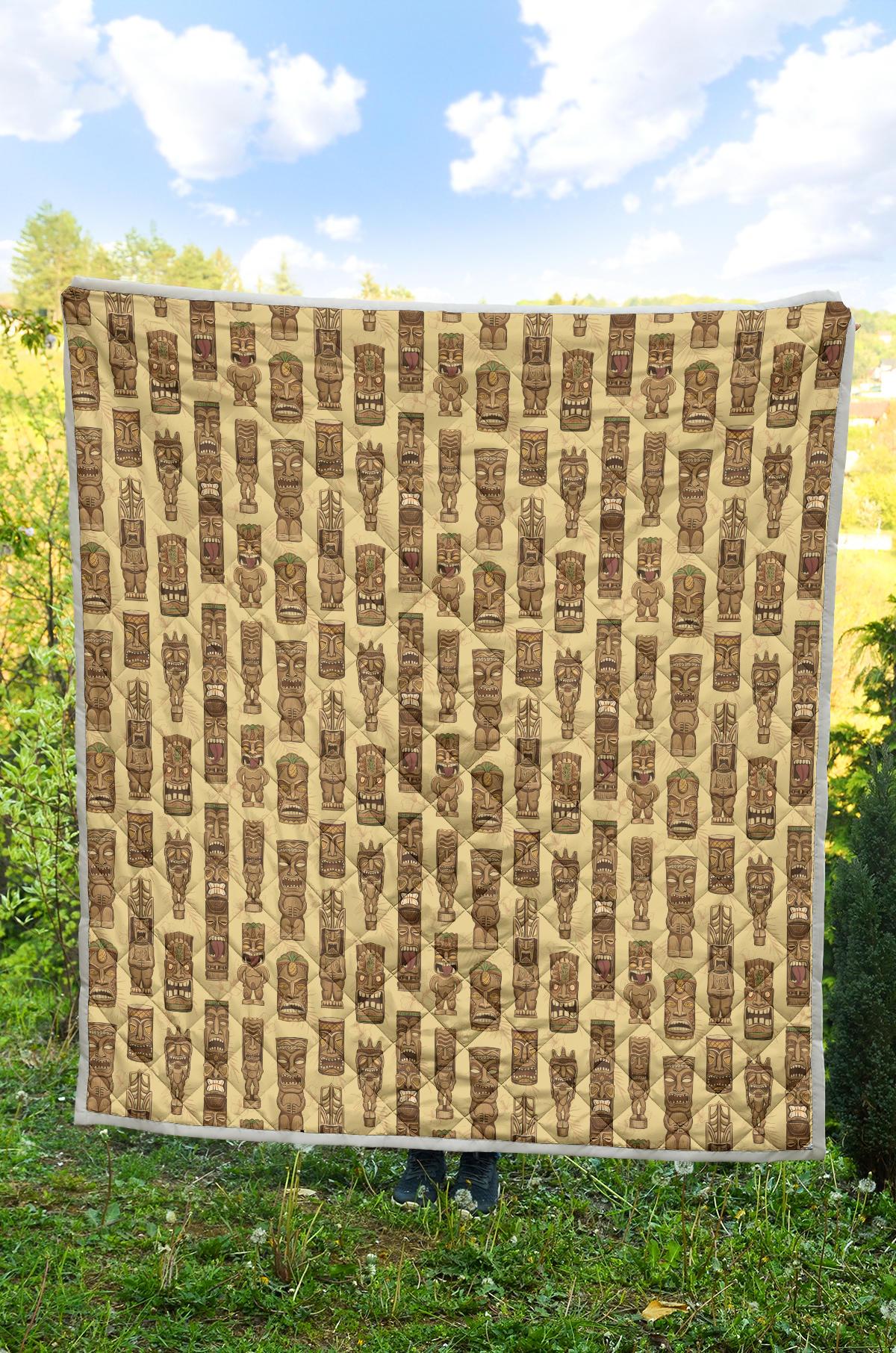Totem Tiki Style Themed Design Premium Quilt-JTAMIGO.COM