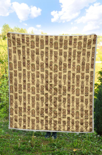 Totem Tiki Style Themed Design Premium Quilt-JTAMIGO.COM
