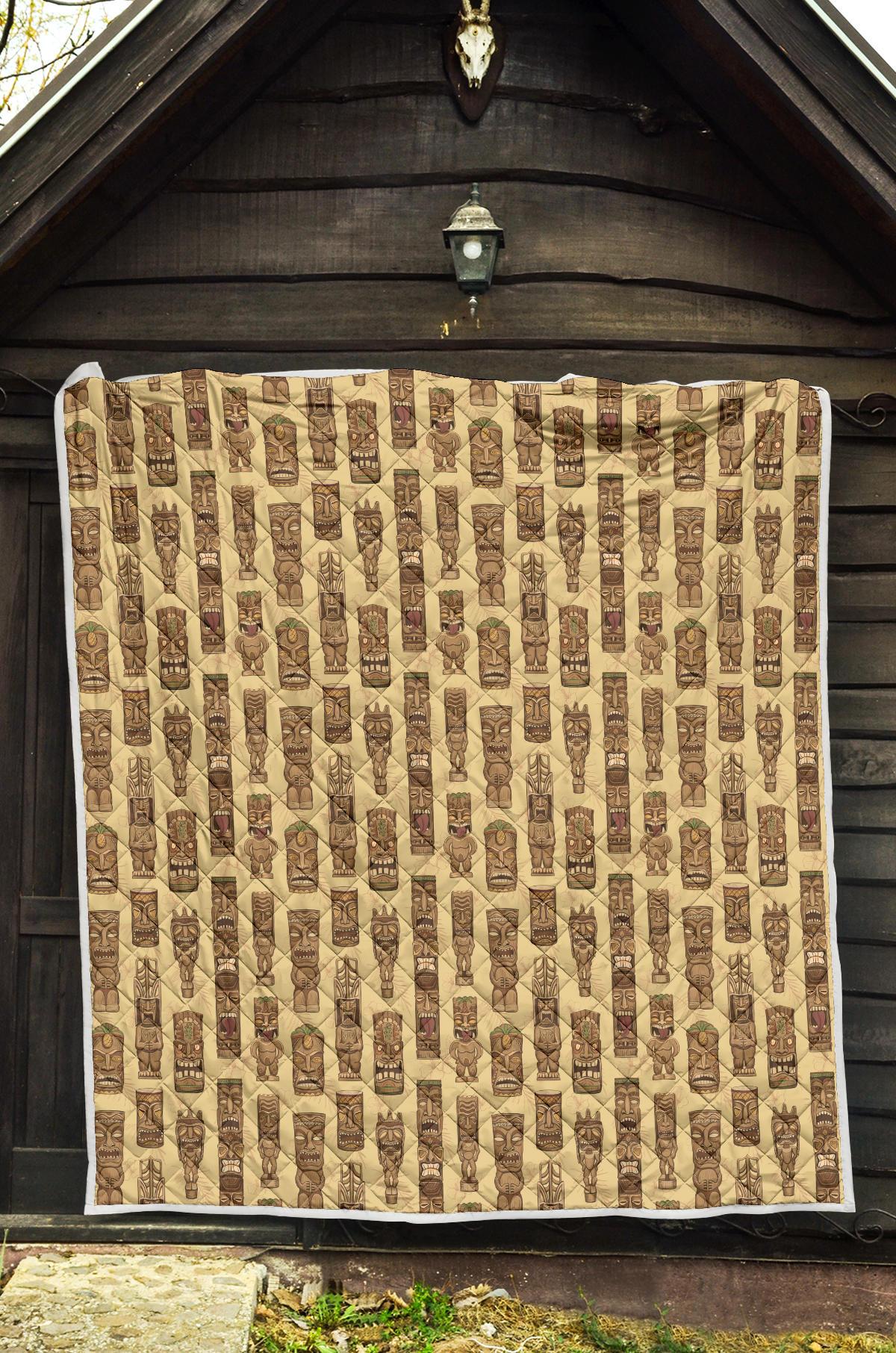 Totem Tiki Style Themed Design Premium Quilt-JTAMIGO.COM
