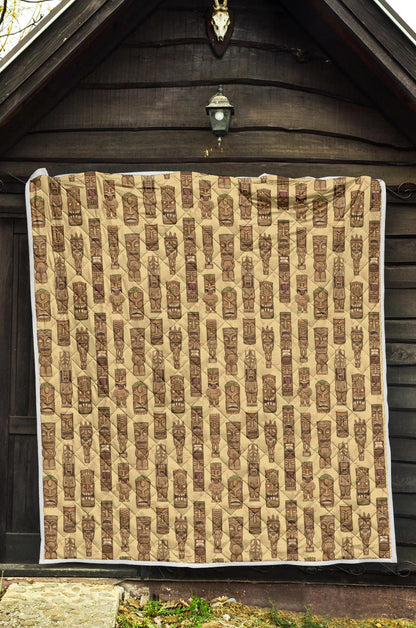 Totem Tiki Style Themed Design Premium Quilt-JTAMIGO.COM