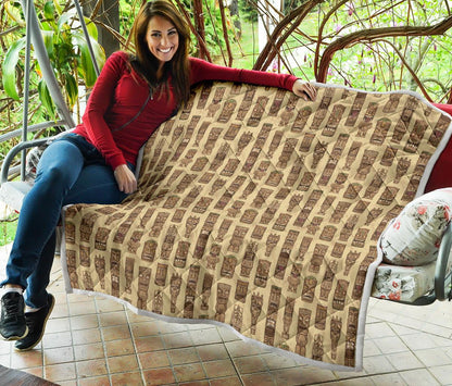 Totem Tiki Style Themed Design Premium Quilt-JTAMIGO.COM
