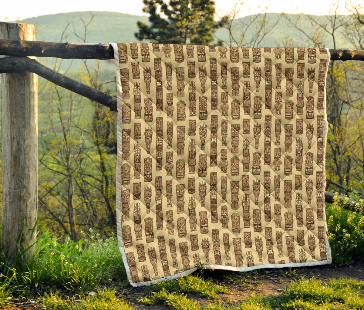 Totem Tiki Style Themed Design Premium Quilt-JTAMIGO.COM