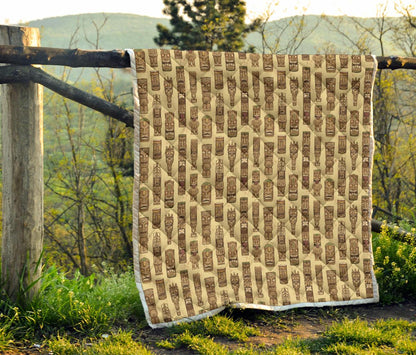 Totem Tiki Style Themed Design Premium Quilt-JTAMIGO.COM