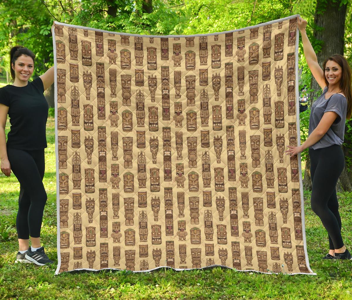 Totem Tiki Style Themed Design Premium Quilt-JTAMIGO.COM