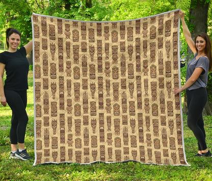 Totem Tiki Style Themed Design Premium Quilt-JTAMIGO.COM