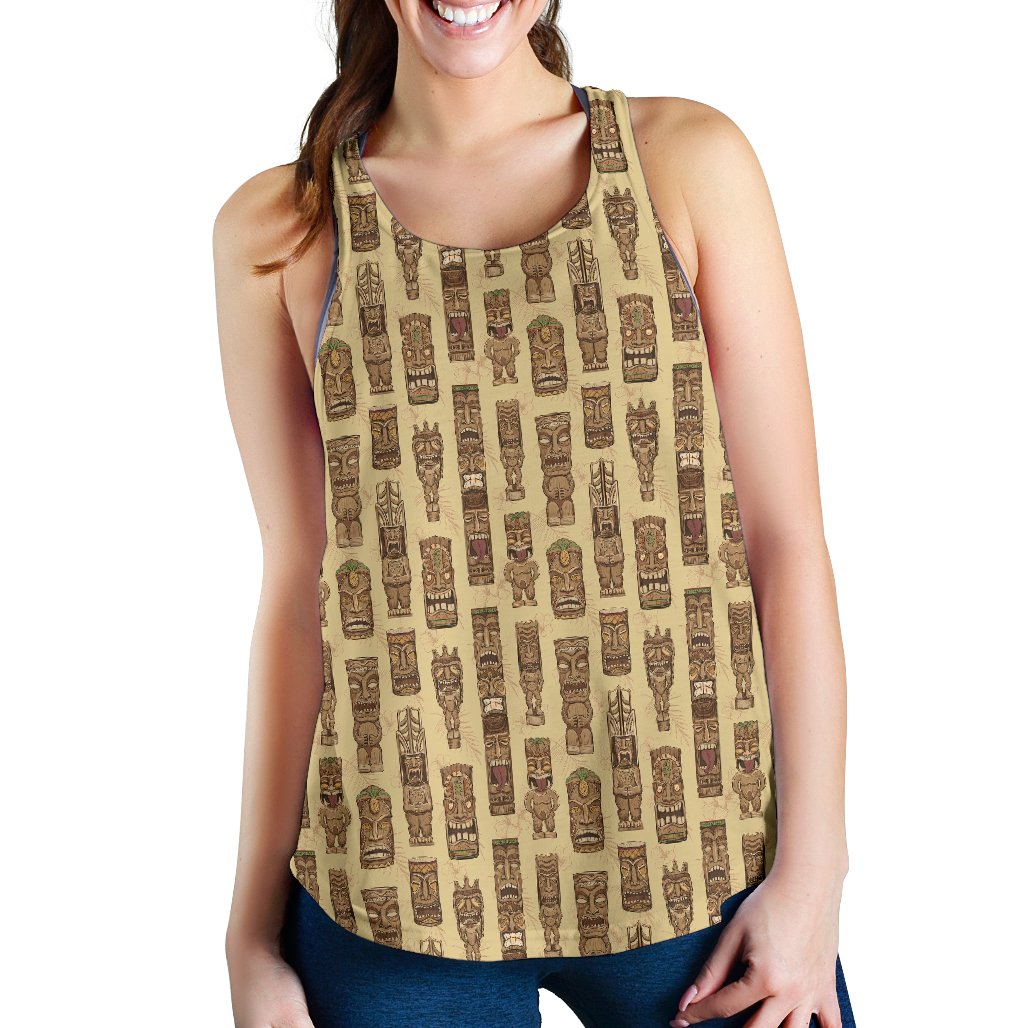 Totem Tiki Style Themed Design Women Racerback Tank Top