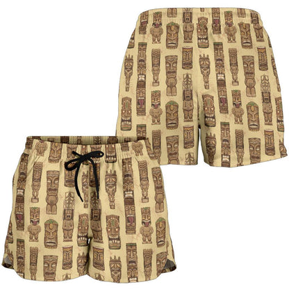 Totem Tiki Style Themed Design Women Shorts-JTAMIGO.COM