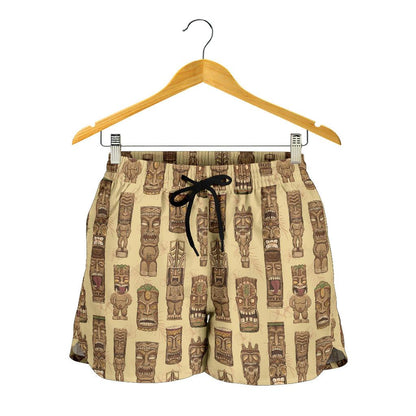 Totem Tiki Style Themed Design Women Shorts-JTAMIGO.COM